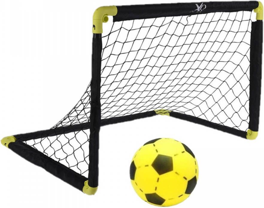 Merkloos Set Van 2x Stuks Voetbalgoals voetbaldoelen Uitklapbaar 50 X 44 Cm Met Foam Bal Voetbaldoel