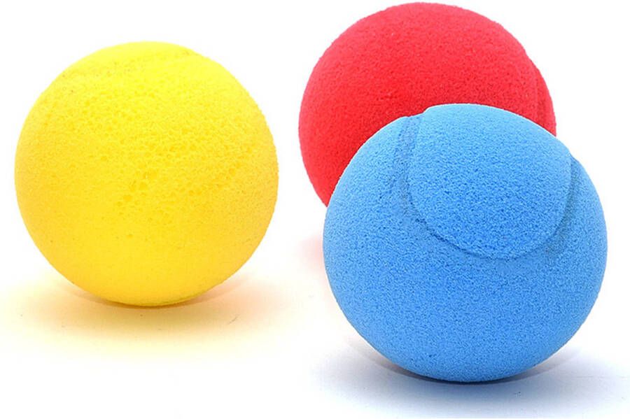Merkloos Soft foam ballen set van 3x stuks gekleurd 6.5 cm speelgoed Tennisballen