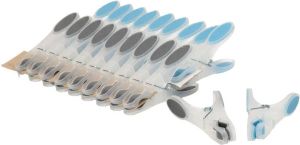 Merkloos Soft grip wasknijpers -20x kunststof transparant 8 cm Knijpers
