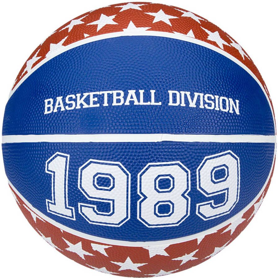 Merkloos Speelgoed basketbal rood wit blauw 23 cm New Port basketballen van rubber