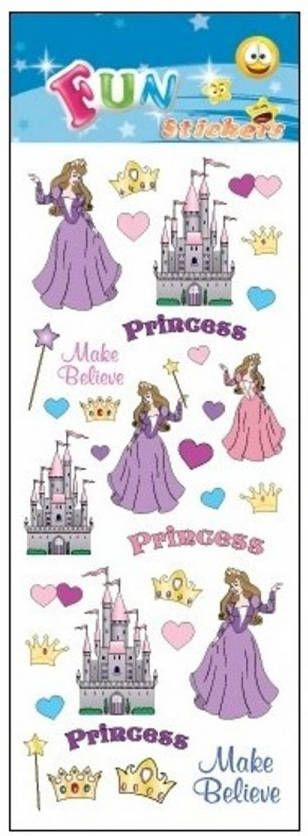 Merkloos Stickervel prinses en kasteel Stickers