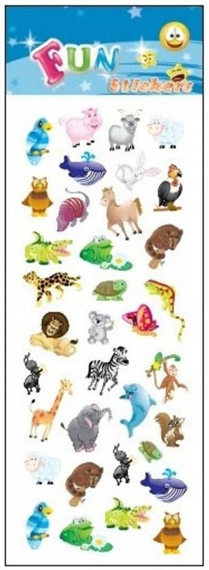Merkloos Stickervel vrolijke dieren Stickers