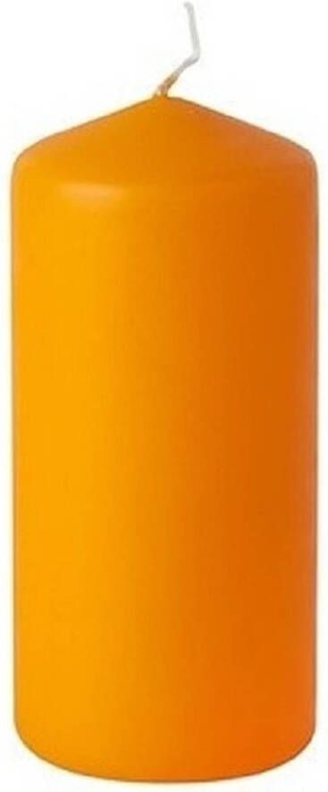 Merkloos Sans marque Oranje stompkaars 15 cm 45 branduren oranje decoratie kaarsen Woondecoratie Woonaccessoires