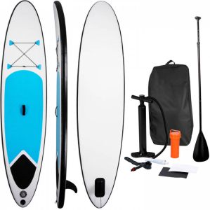 Merkloos Sup Board Opblaasbaar Paddle Board Complete Set 305 X 71 Cm Max. 100kg Blauw wit