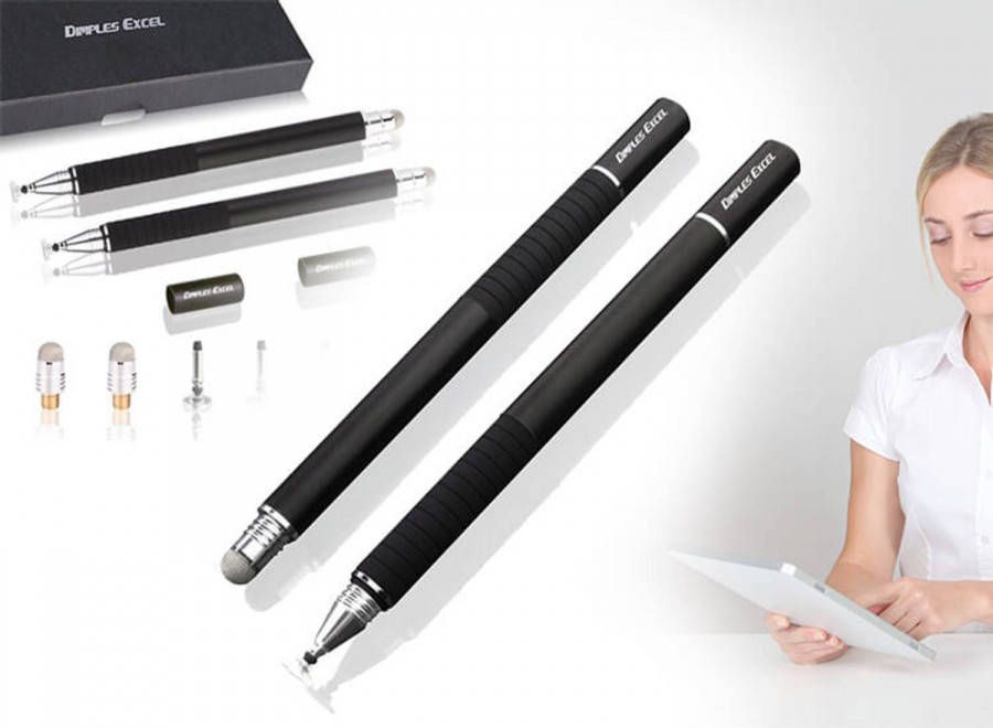 Merkloos Tablet Precisie Stylus Pen voor Ipad Tablet Mobiel Universeel Zwart Set van 2 pennen