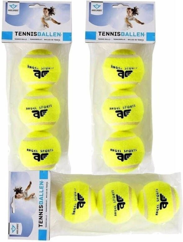 Merkloos Tennisballen in een set van 9 stuks Tennisballen