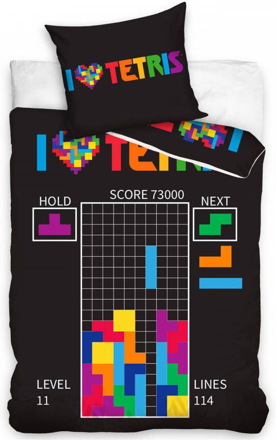 SimbaShop Tetris Dekbedovertrek Eenpersoons 140 x 200 cm Katoen