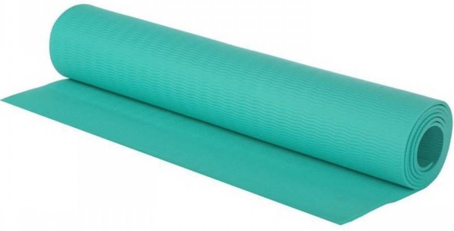 Merkloos Turquoise blauwe yogamat sportmat 180 x 60 cm Fitnessmat