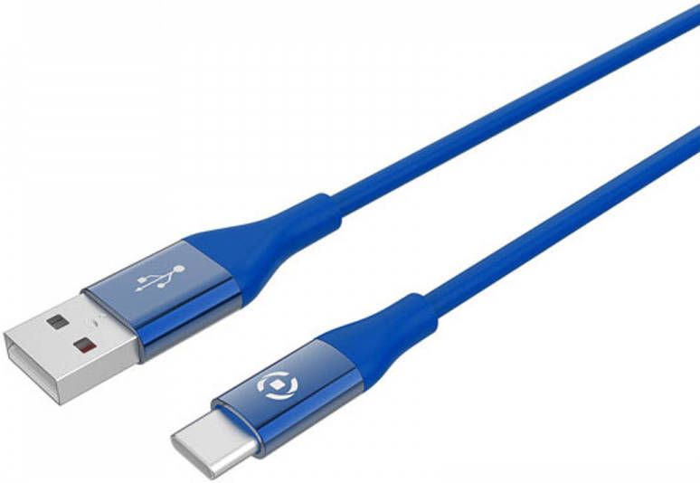 Celly USB-Kabel Type-C 1 meter Blauw Siliconen Feeling