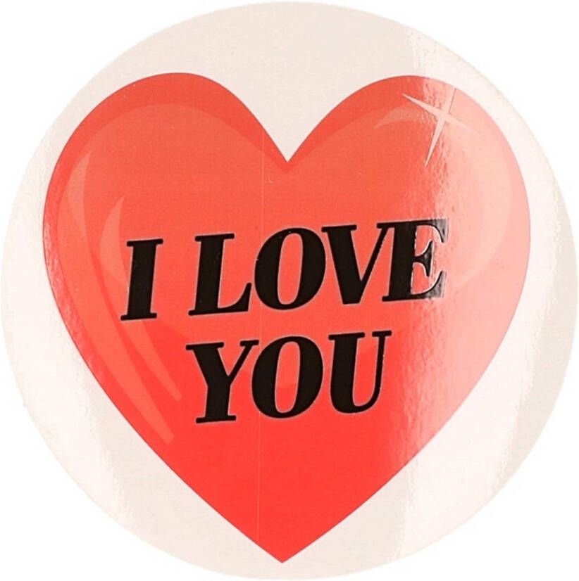 Merkloos Valentijnskado sticker I Love You hartje 9 cm Stickers