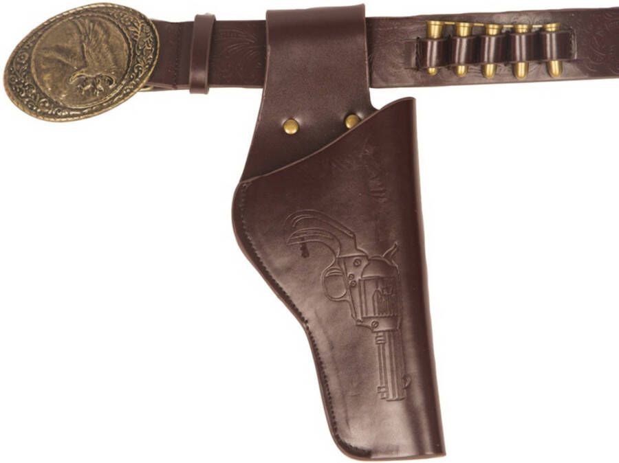 Merkloos Verkleed cowboy holster voor 1 revolver pistool voor volwassenen Verkleedattributen