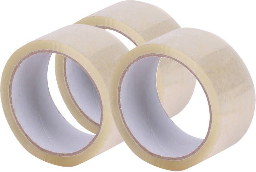 Merkloos Verpakkingstape 3x transparant 48mm x 50m verpakkingsbenodigdheden voor kantoor thuis Tape (klussen)