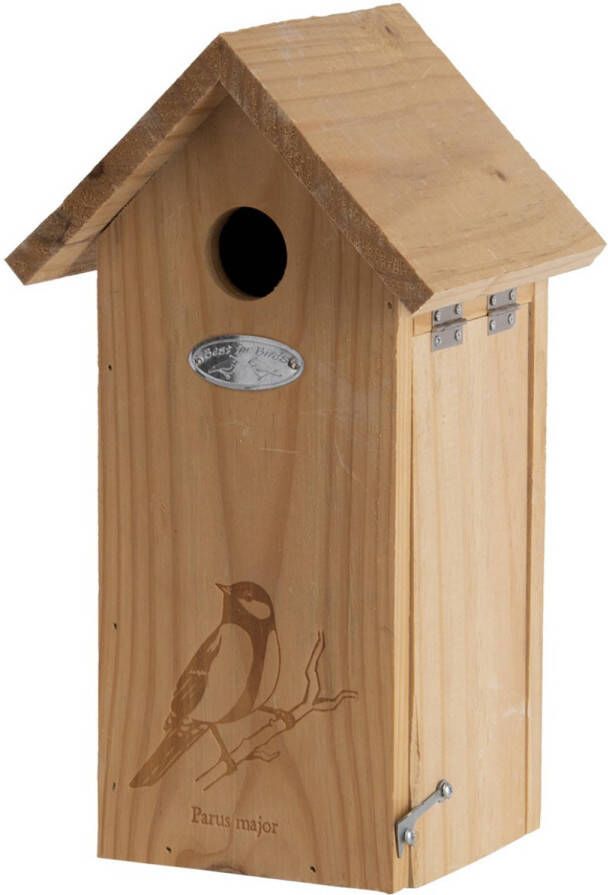 Merkloos Vogelhuisje nestkastje Koolmees Met Silhouet 30 Cm Vogelhuisjes