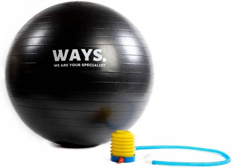 Merkloos WAYS. Fitnessbal Inclusief pomp Zwart 75 cm