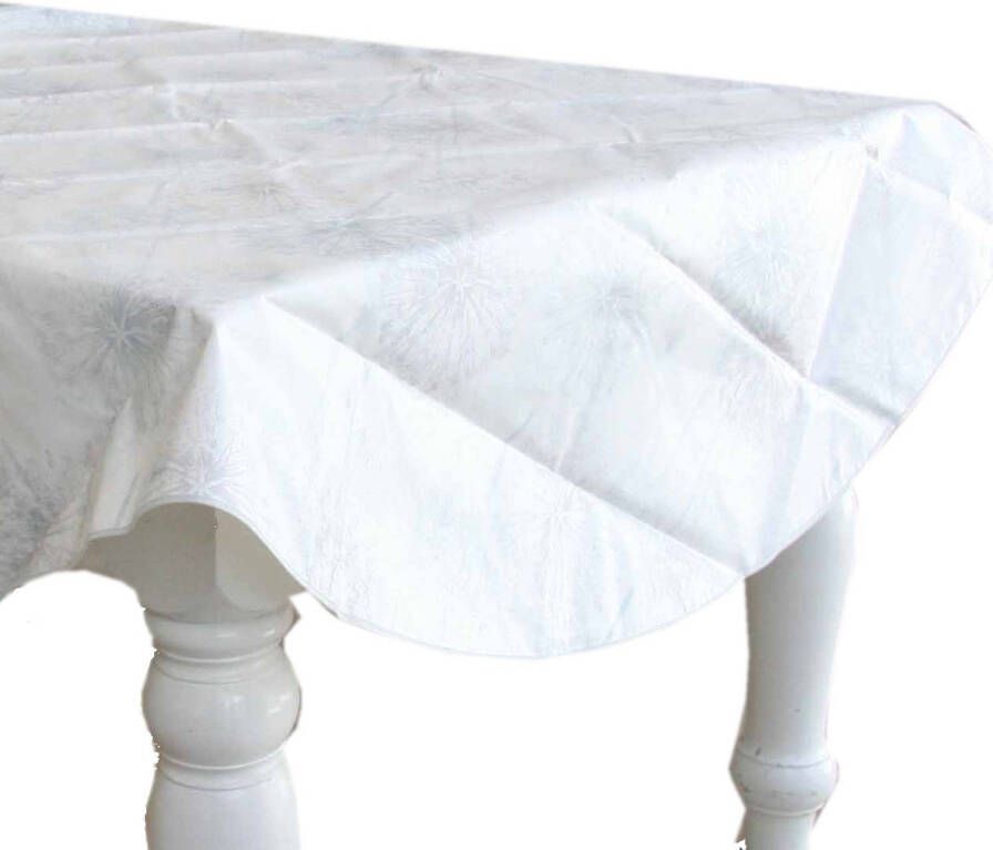 Merkloos Witte tafelkleden tafelzeilen paardenbloemen pluis print 160 cm rond Tafelzeilen