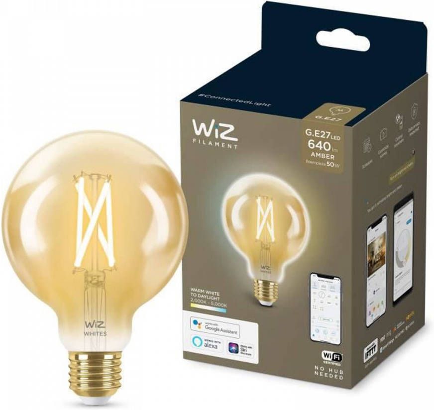 4allshop Wiz connected bulb globe 95 vintage wit variabel e27 50w