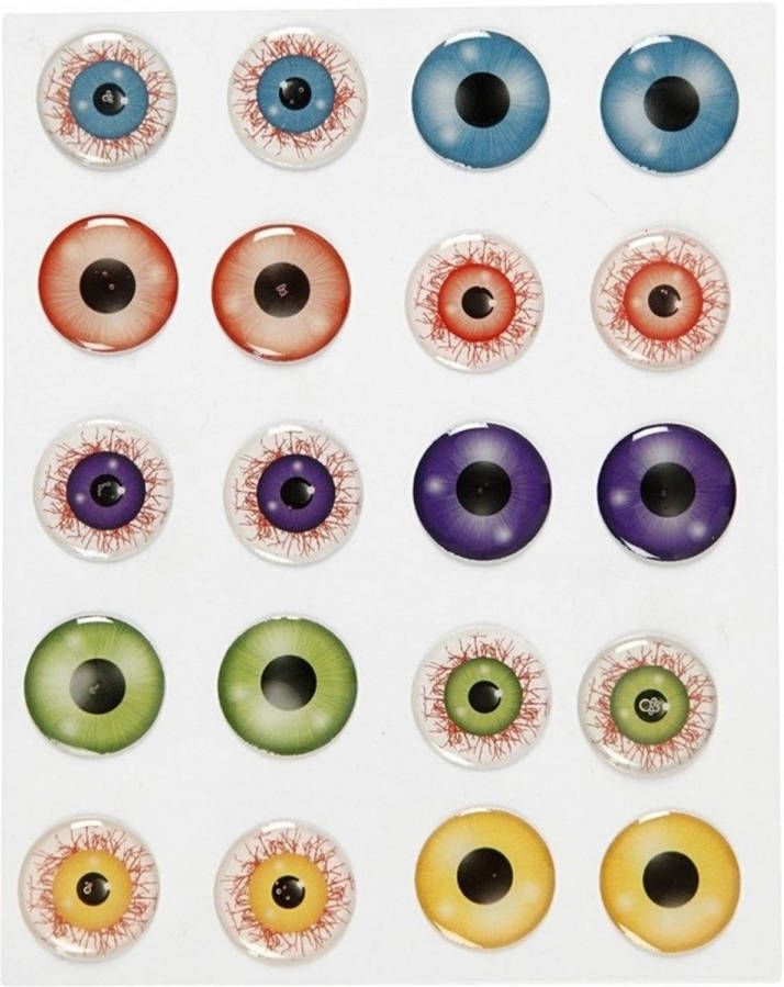 Merkloos Gekleurde 3D ogen oogjes stickervel Stickers