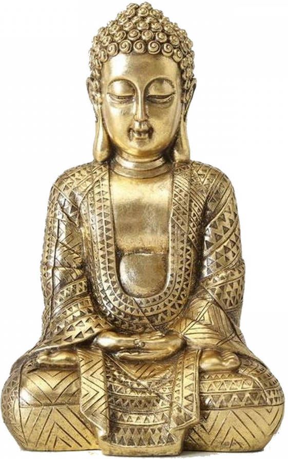 Merkloos Sans marque Zittend Boeddha beeld goud 70 cm Woondecoratie woonaccessoires Decoratiebeelden Boeddhabeelden voor in huis