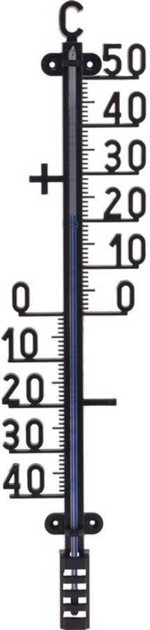 Merkloos Zwarte binnen buiten thermometer 41 cm Buitenthermometers