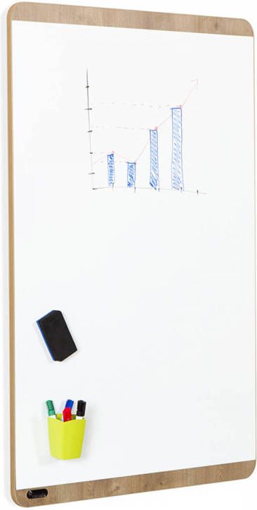 IBuy24 Rocada Natural Magnetisch Whiteboard Hout Design 75 X 115 Cm