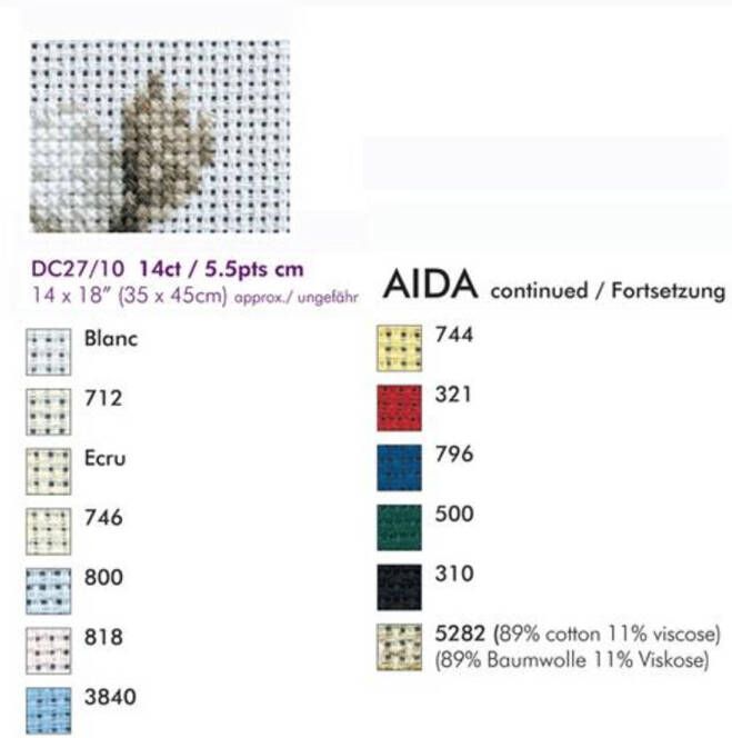 DMC Dc27 Aïda 14Ct 35x45cm