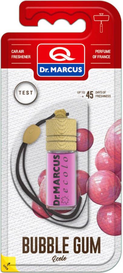 Dr. Marcus Ecolo Bubble Gum autogeurtje met neutrafresh technologie Luchtverfrisser auto 4 5 ml