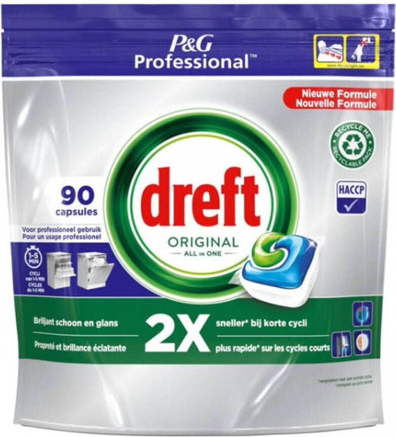 Dreft Original All in One Vaatwastabletten Regular 90 stuks