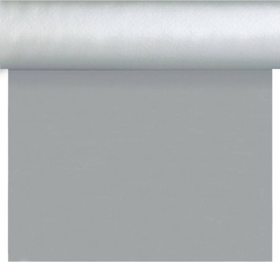 Duni Kerst versiering papieren tafelkleed tafelloper placemats op rol 40 x 480 cm zilver zilverkleurig Tafellakens