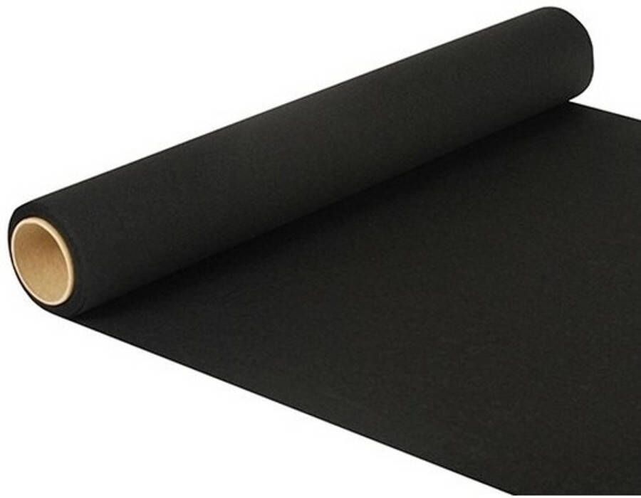 Merkloos Feest party zwarte tafeldecoratie papieren tafelloper 500 x 40 cm Feesttafelkleden
