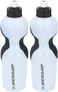 Dunlop Bidon sportfles drinkfles 2x 650 ml wit zwart kunststof Drinkflessen