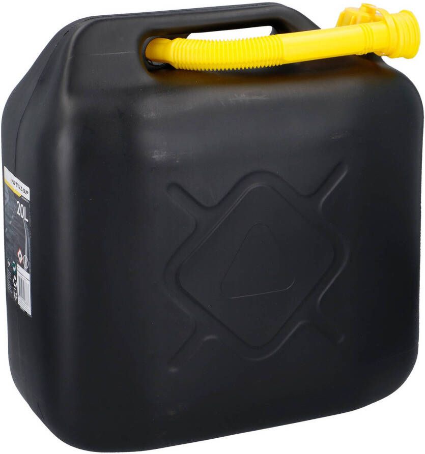 Dunlop Jerrycan 20 Liter Benzine en Water UN-Gecertificeerd Incl. Trechter Benzineslang Zwart Geel