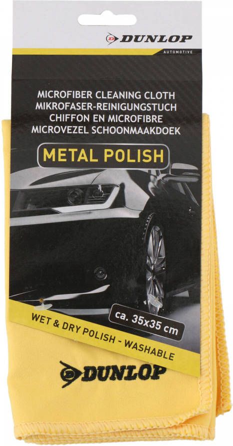 Dunlop Microvezeldoek Auto Polijsten Metaal Nat en Droog 35x35 cm Geel