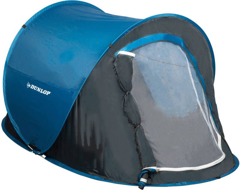 Dunlop Pop-up-tent 1 Persoons 220 X 120 X 90 Cm Met Hor Blauw Grijs