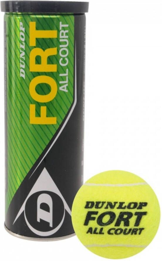 Dunlop tennisbal Fort All Court rubber vilt geel 3 stuks