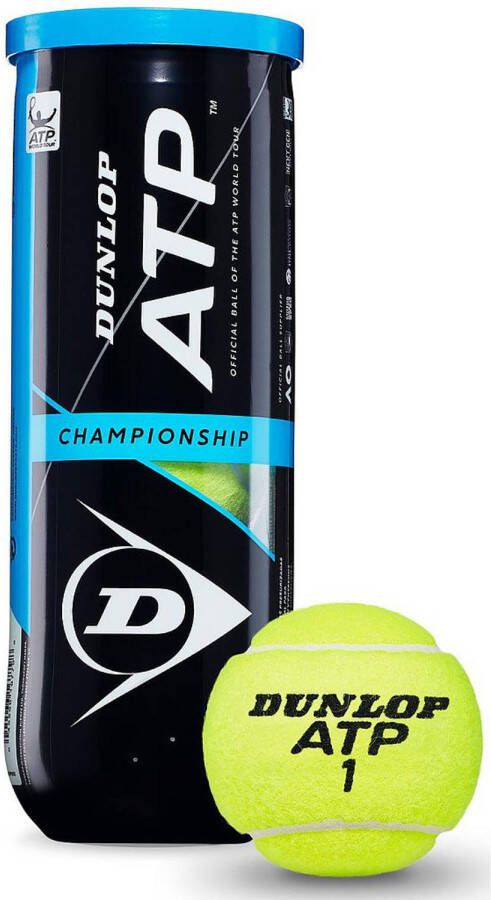 Dunlop tennisballen ATP rubber vilt geel 4 stuks