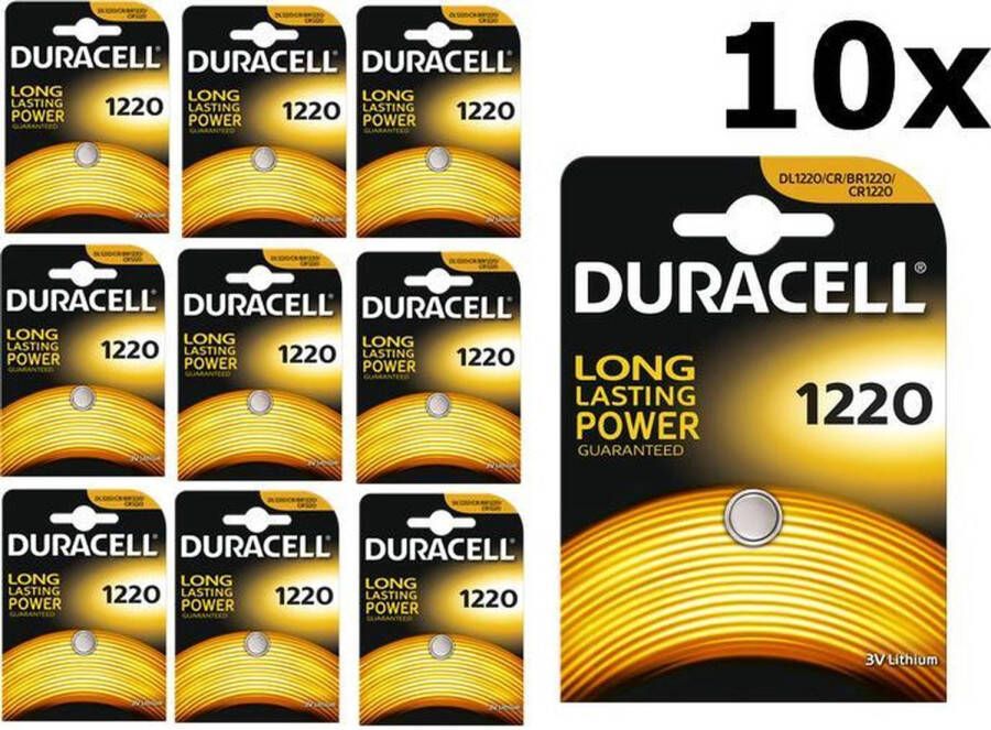 Duracell 10 Stuks CR1220 3V 36mAh lithium batterij