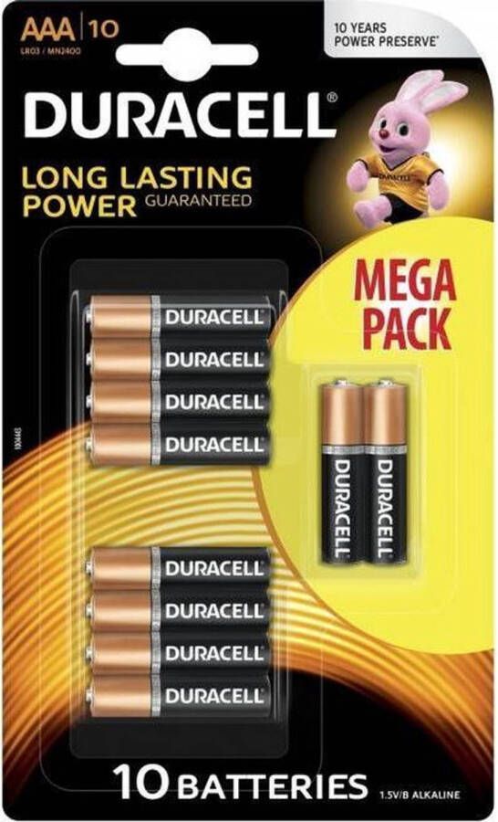 Duracell 10 Stuks MEGA PACK LR03 AAA R03 MN 2400 1.5V alkaline batterij