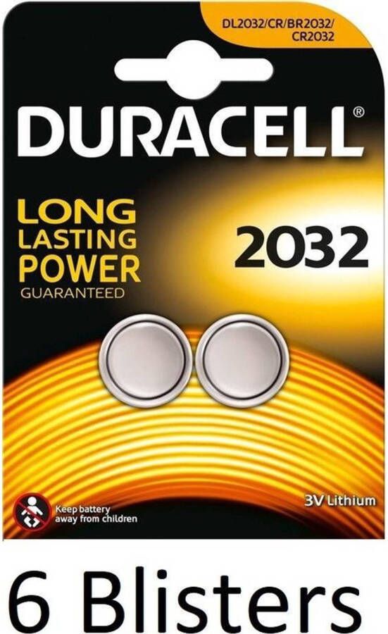 Duracell 12 Stuks (6 Blister a 2 st) DL2032 knoopcelbatterij