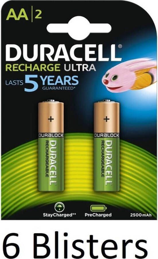 Duracell 12 Stuks (6 Blisters a 2 st) AA Oplaadbare Batterijen 2500 mAh