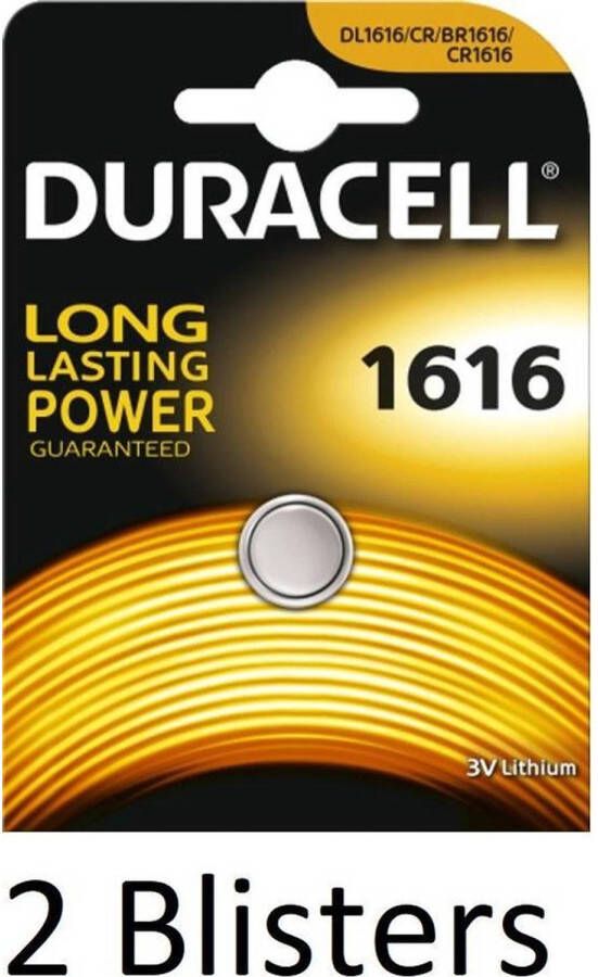 Duracell 2 Stuks (2 Blisters a 1 st) Knoopcel Batterij 1616 Lithium