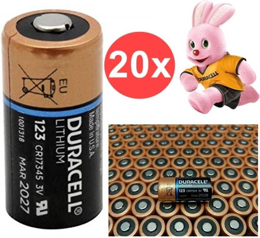 Duracell 20 Stuks CR123A CR123 3V Lithium batterij