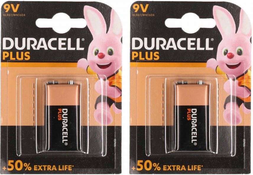 Duracell 2x Batterijen 9 volt blok batterij 9v blok