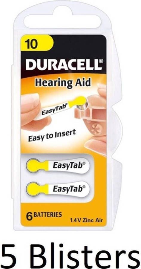 Duracell 30 Stuks (5 Blisters a 6 st) Hearing Aid DA10 1.4V niet-oplaadbare batterij