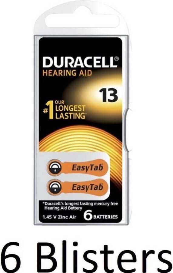 Duracell 36 Stuks (6 Blisters a 6 st) Batterij da13 hearing aid