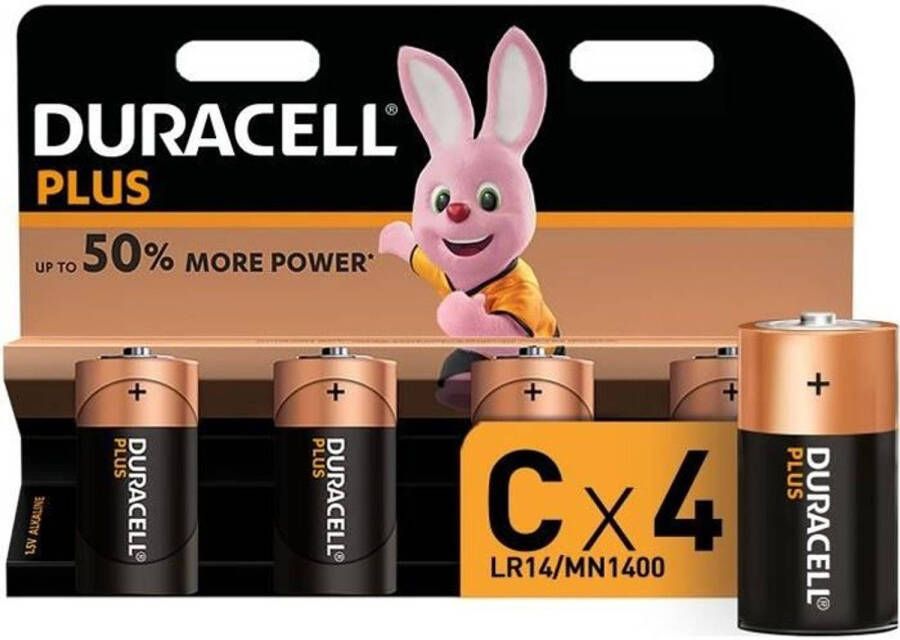 Duracell 4-pack plus Power C-batterijen