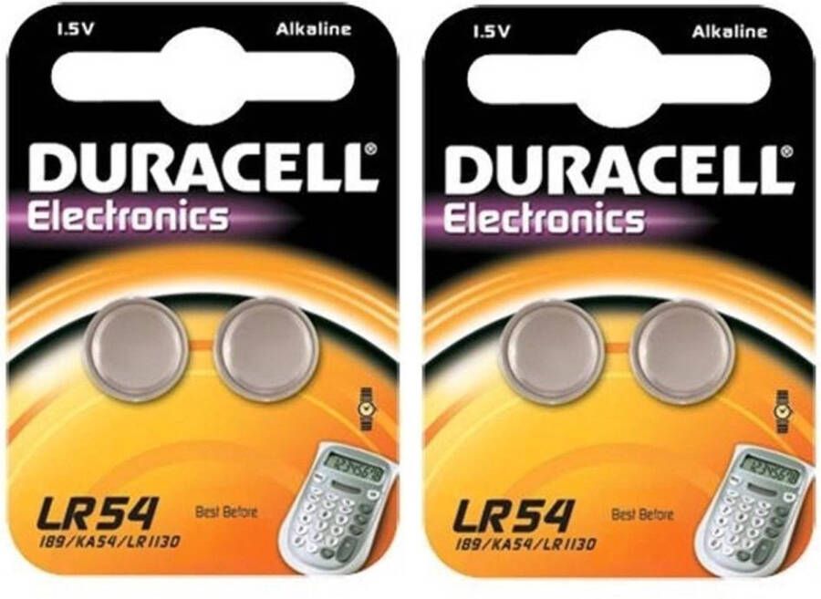 Duracell 4 Stuks (2 Blisters a 2st) G10 LR54 189 AG10 Alkaline knoopcel batterij