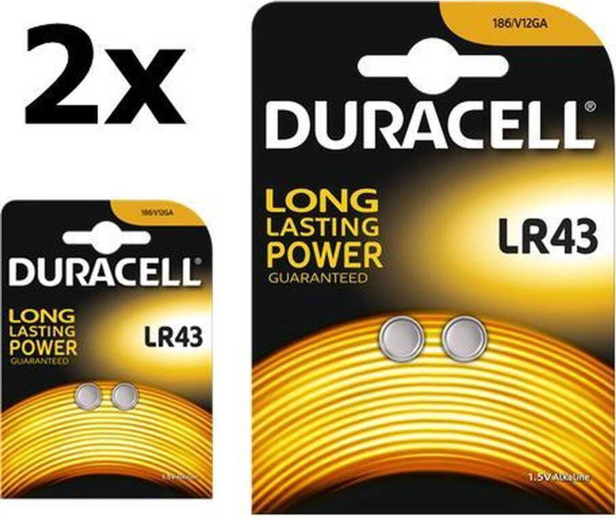 Duracell 4 Stuks (2 Blisters a 2St) G12 LR43 186 batterij