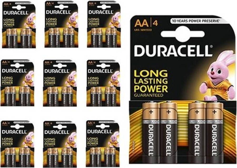 Duracell 40 Stuks (10 Blisters a 4st) Basic LR6 AA R6 MN 1500 1.5V Alkaline batterij