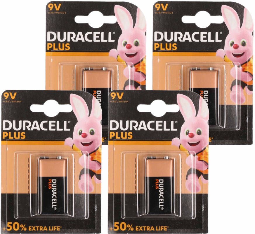 Duracell 4x Batterijen 9 volt blok batterij 9v blok