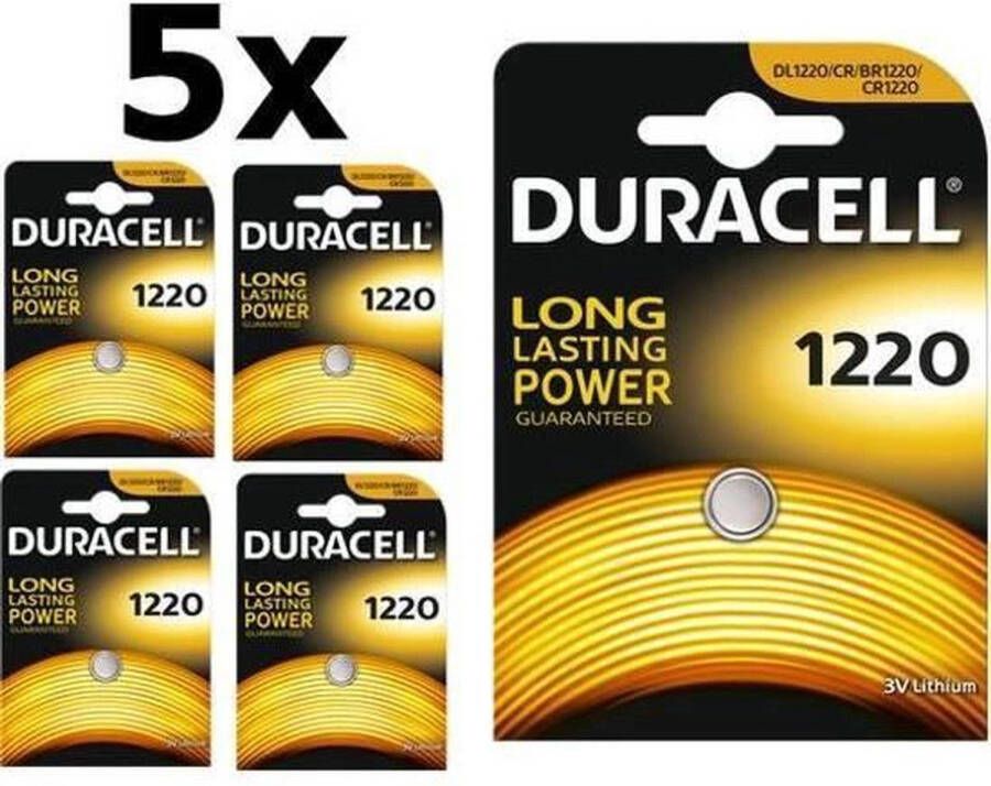 Duracell 5 Stuks CR1220 3V 36mAh lithium batterij